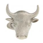 Silver tone brushed bull head 2.jpg